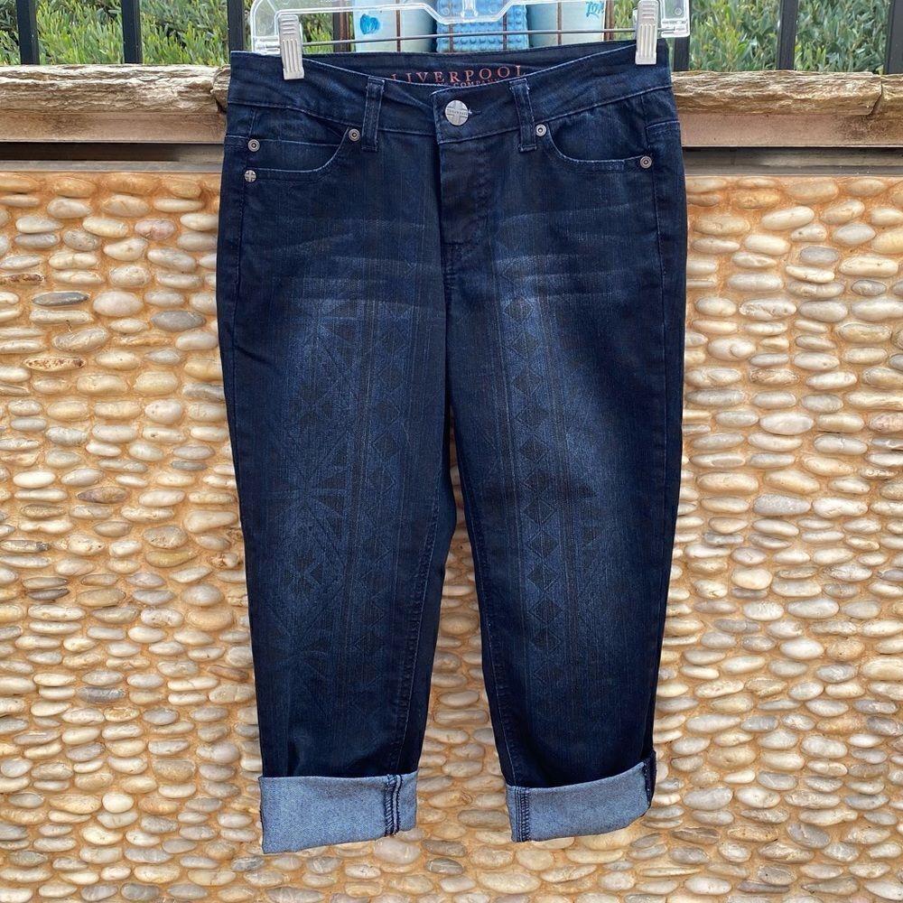 Liverpool Women's Michelle Capri Dark Blue Jeans. Size 2. EUC!